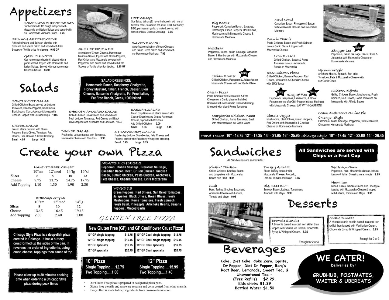 Marleys Pizza Fayetteville - To Go Menu Page 2